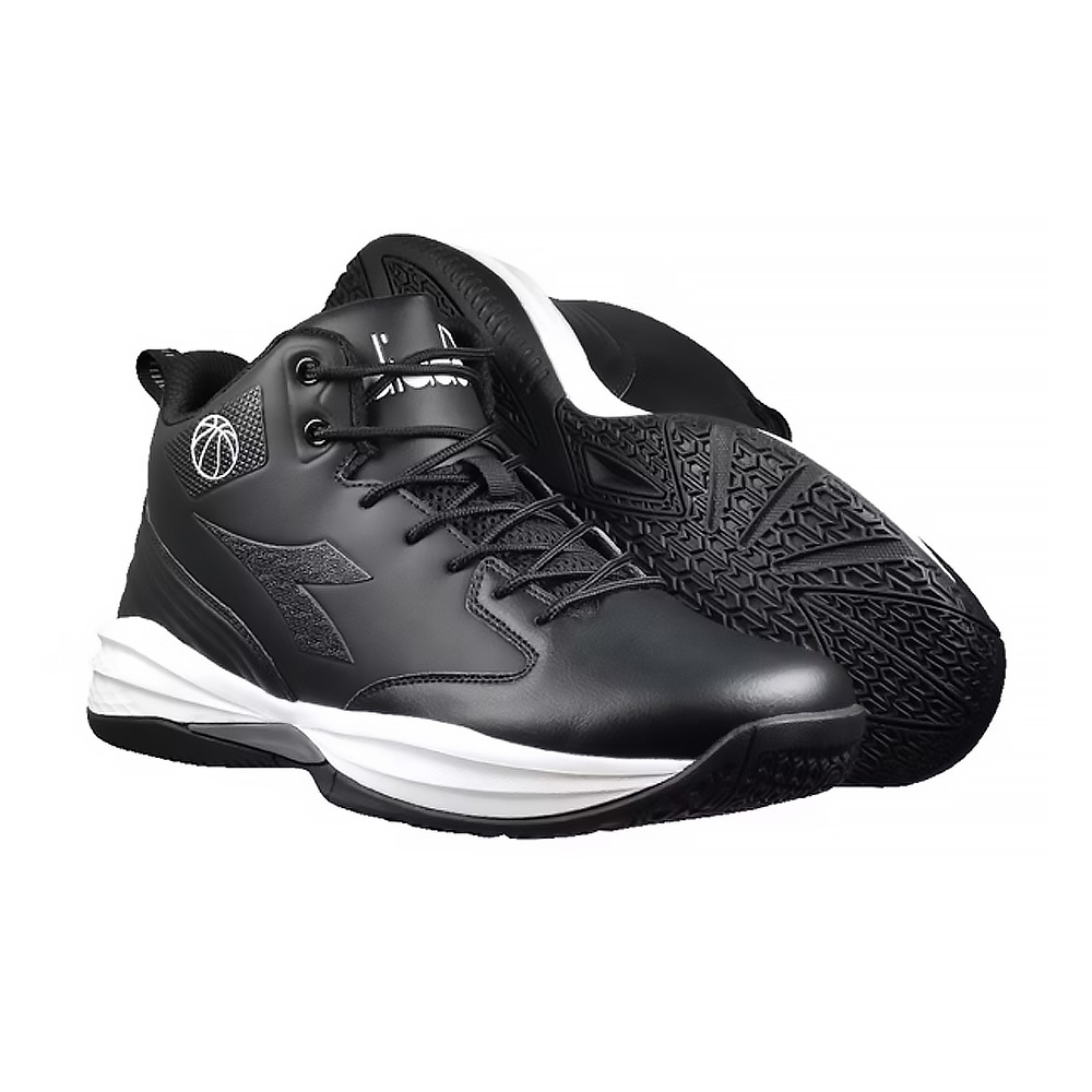 DIADORA迪亞多那 寬楦專業籃球鞋 男運動鞋 男鞋 超纖皮革 耐磨 透氣 輕量 吸震 回彈 足弓支撐 耐用 黑 白藍, , large