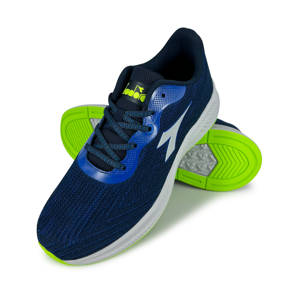 DIADORA迪亞多那 輕量飛織輕跑鞋 男運動鞋 男鞋 慢跑鞋 休閒鞋 寬楦 透氣 吸震 減壓 回彈 支撐 防滑 藍 灰, , large