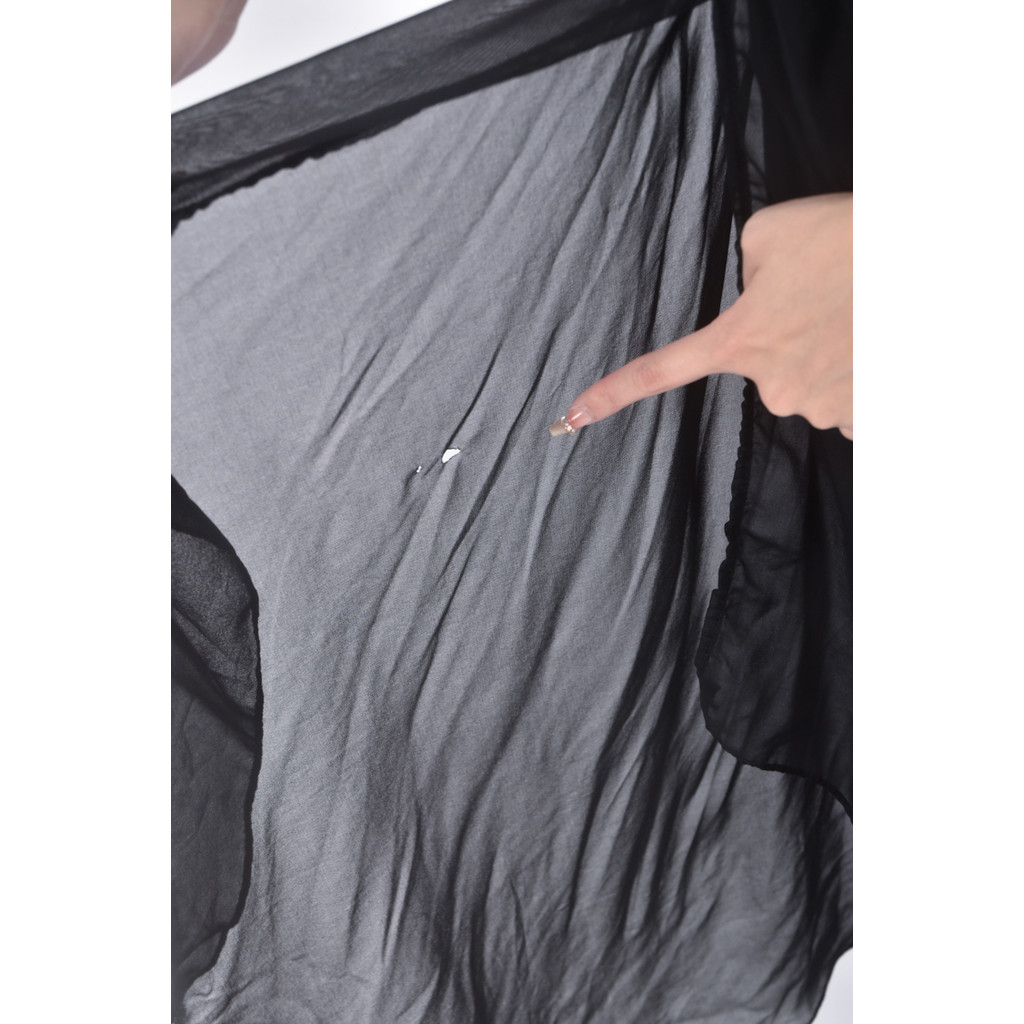 (M) 質感紡紗棉質黑色長裙二手衣, , large