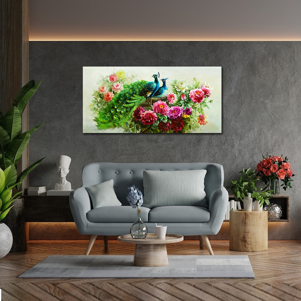 【御畫房】富貴吉祥 國家一級畫師手繪油畫60×120cm(VF-74), , large