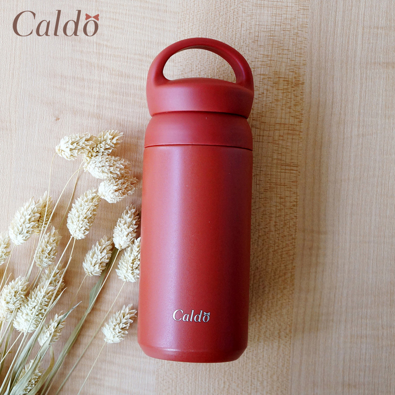 [ Caldo卡朵 ] 無印質樸隨身不鏽鋼保溫瓶 350ml  -  朱唇紅, , large