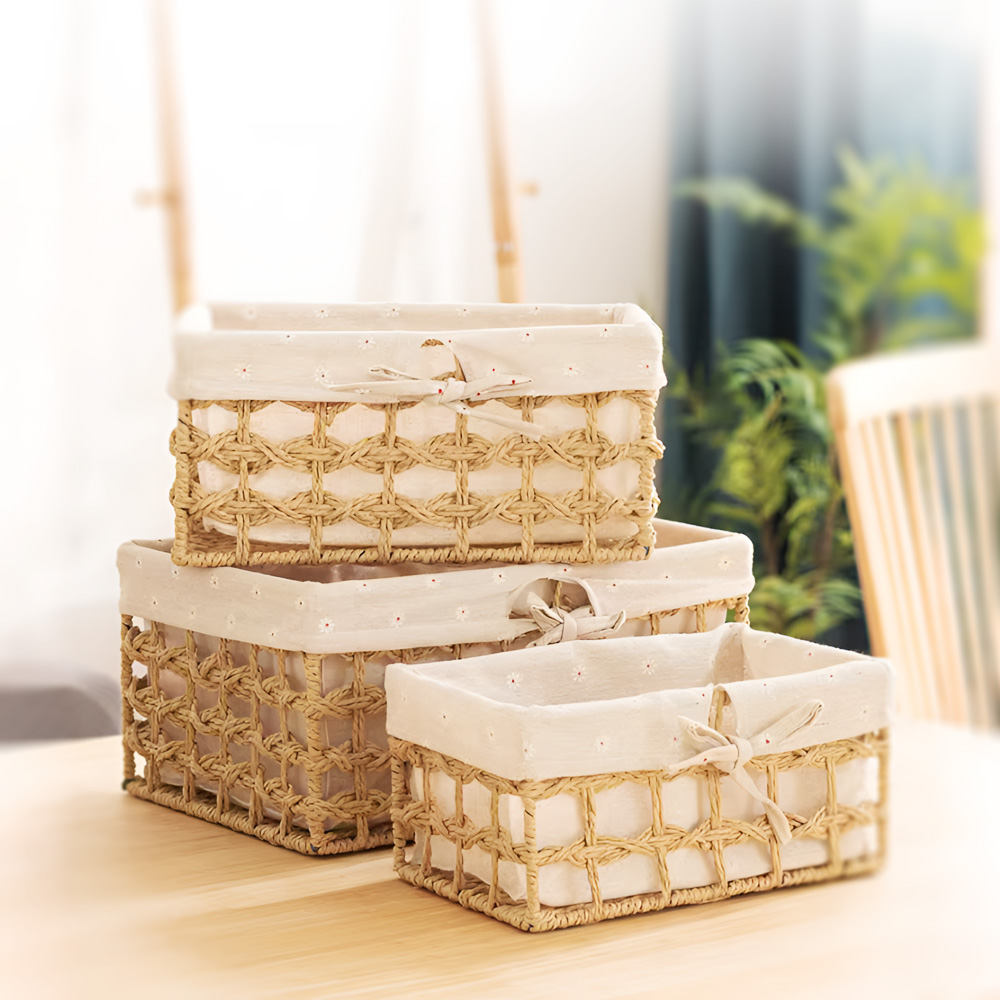 【上手家居】編織收納籃 3入組 大+中+小(竹籃/竹編籃/藤編籃/藤籃/藤編籃), , large