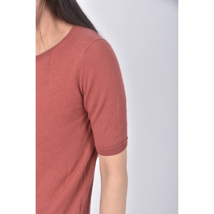 (S) uniqlo質感羊毛純羊毛紅色短袖上衣二手衣, , large