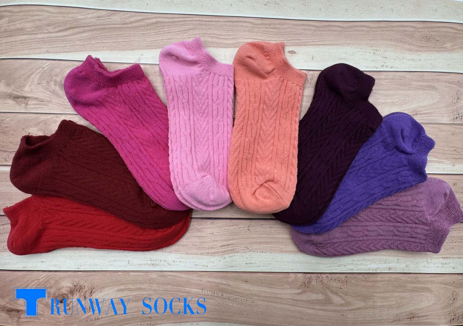 【RUNWAY】《RUNWAY SOCKS》Japanese/Korean Style Candy Socks – 22 Colors, Double Cylinder No-Show Socks – Plum Red Limited Quantity – While Supplies Last, , large