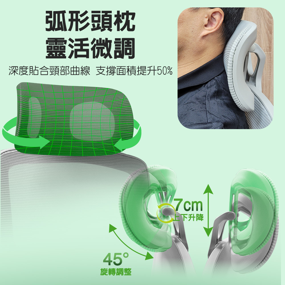 【G+居家】免組裝 人體工學8D萬向軟扶手電腦椅-灰色-鋁合金腳架-大平腳(2吋炫風水晶黑(有飾蓋)), , large