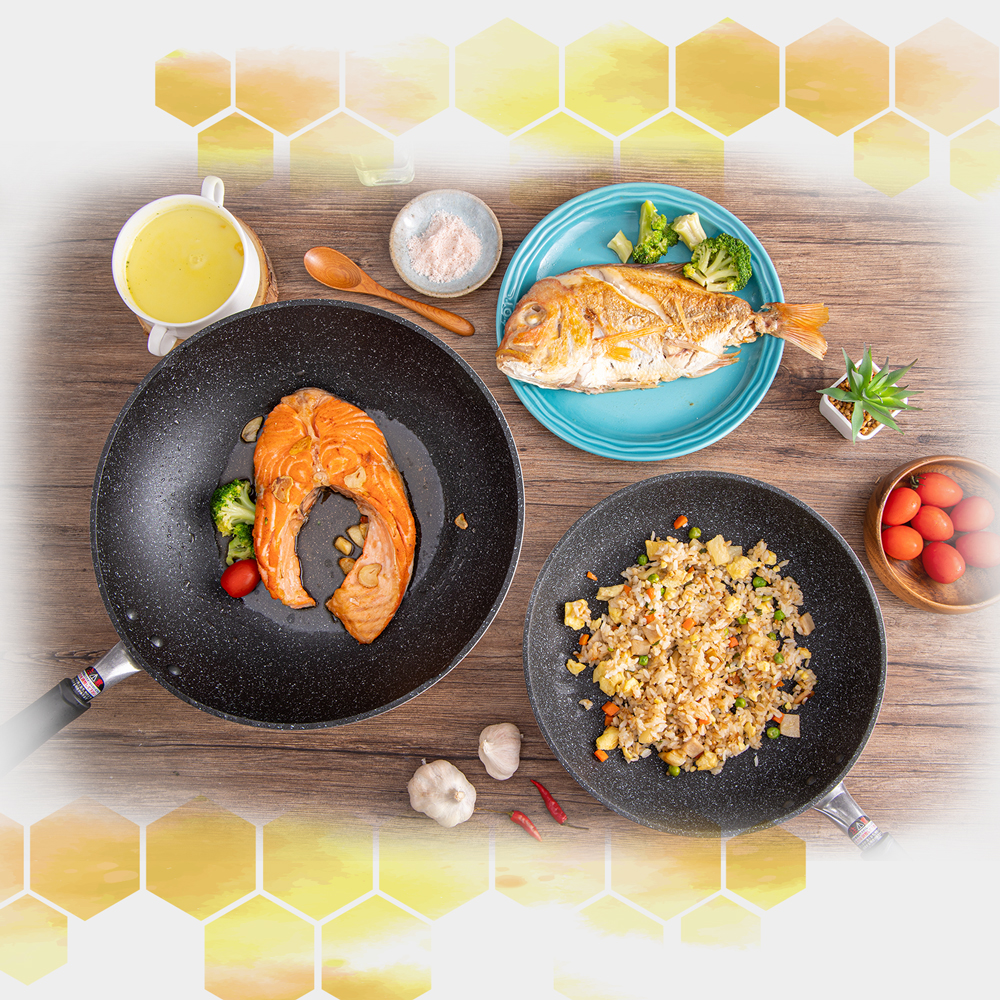 【hokua】Japan-made Nobori Wok 30cm with glass lid / metal spatula applicable, , large