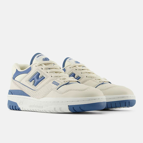 Kixpress-New Balance 女 復古鞋 經典 NB 550 休閒 B楦 膠底 簡約 穿搭 米 藍 [BBW550AI], , large