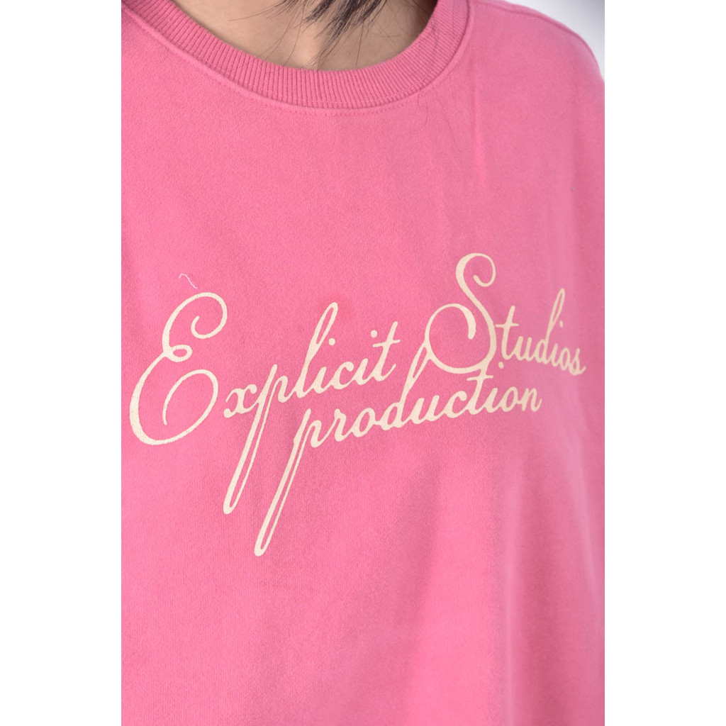 (F) acre運動質感圓領粉色長袖上衣二手衣, , large