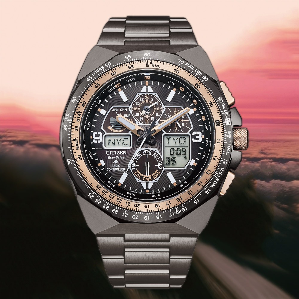 CITIZEN 星辰 Promaster 35週年限量航空光動能電波錶手錶 JY8146-54E, , large