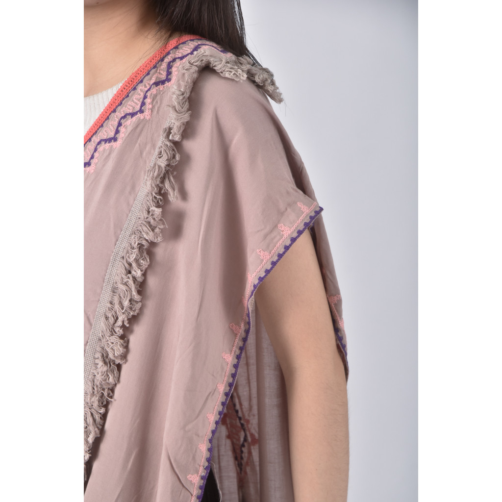 (F) ma huan yi chuV領棕色罩衫二手衣, , large