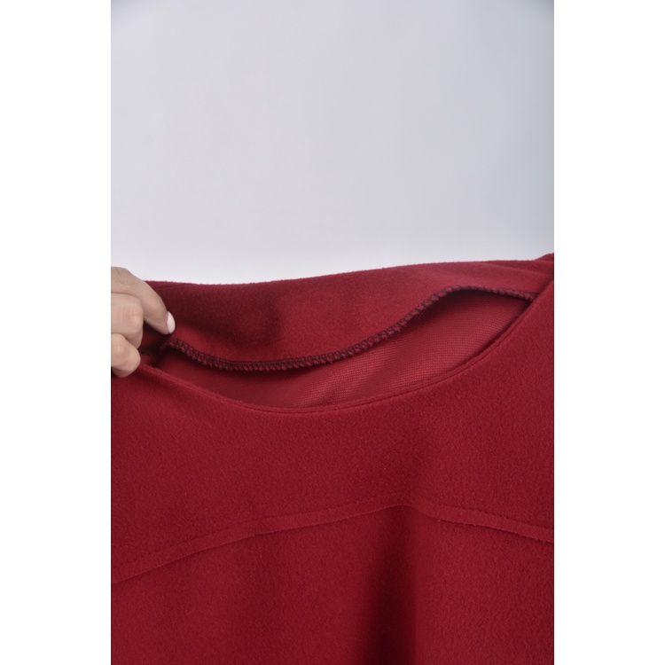 (S) 棉質圓領紅色洋裝二手衣, , large