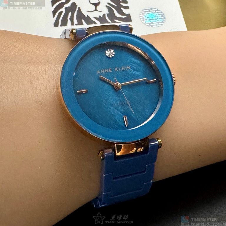 [星晴錶業]ANNE KLEIN手錶,34mm,AN00593寶藍色錶面寶藍錶殼寶藍陶瓷錶帶款, , large