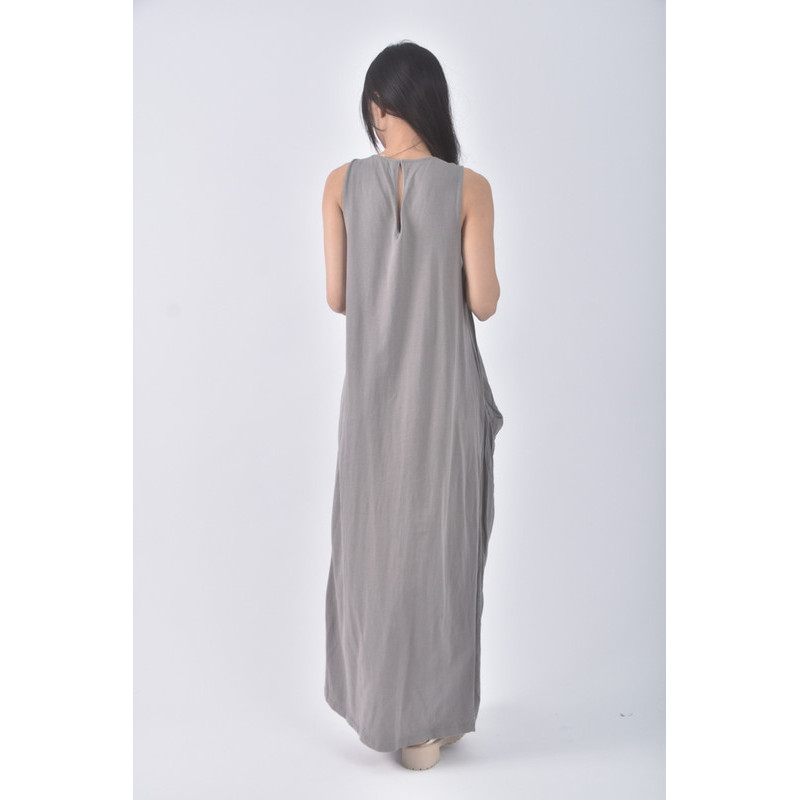 (M) zara質感無袖灰色洋裝二手衣, , large