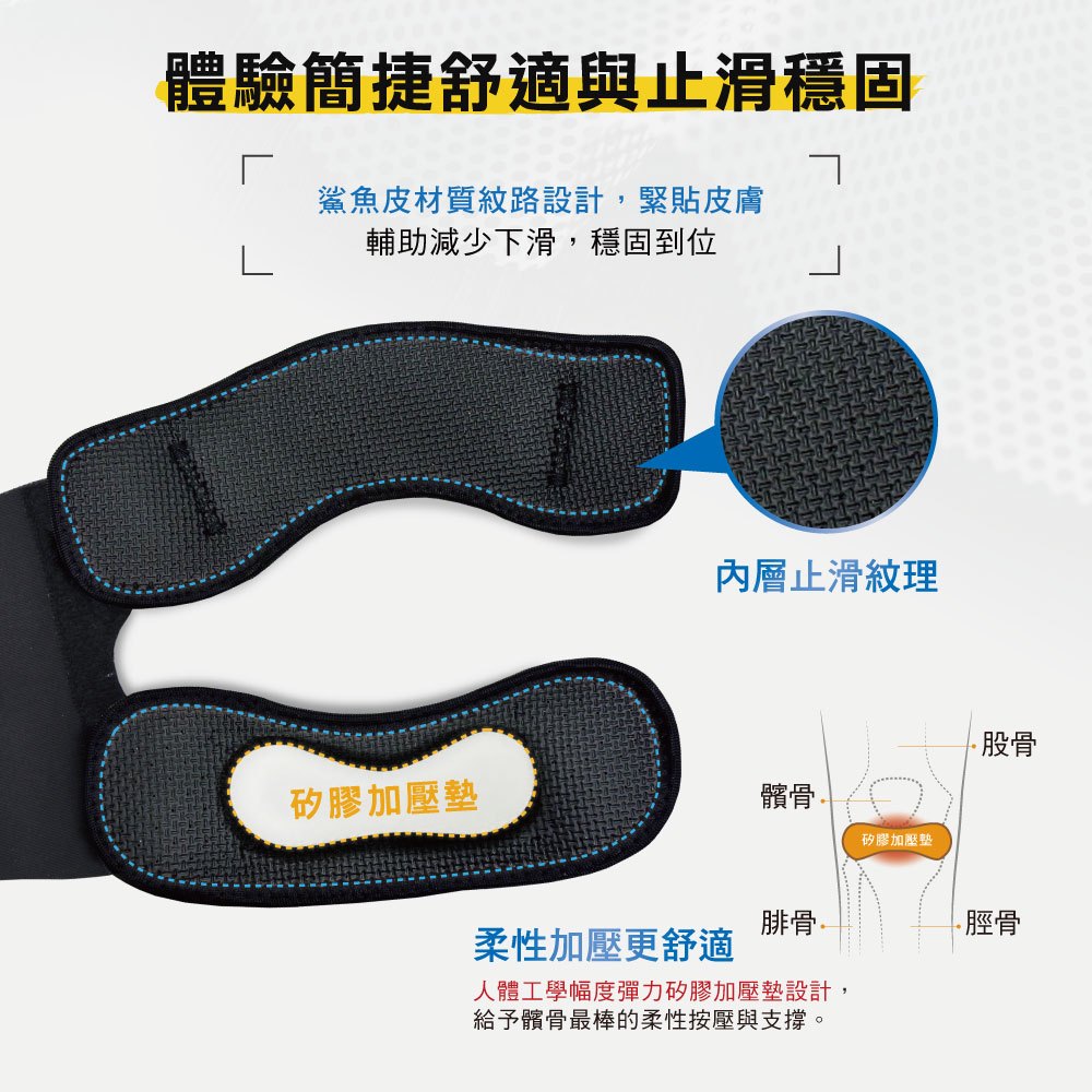 【BODYVINE巴迪蔓】簡捷型上下髕骨帶-1只(髕骨護膝、兩段尺寸、親子款、SP-15102), , large