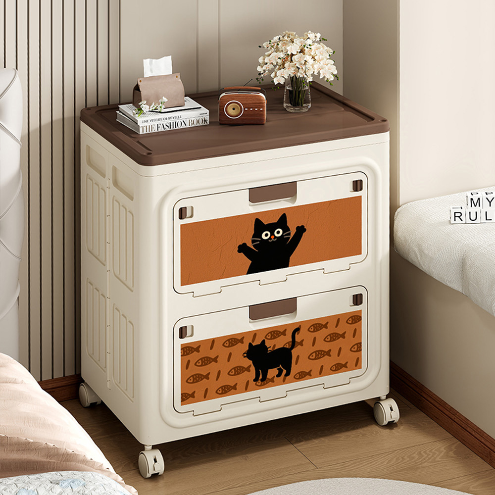 【AOTTO】56面寬大容量附輪貓咪收納櫃(AL-610), , large