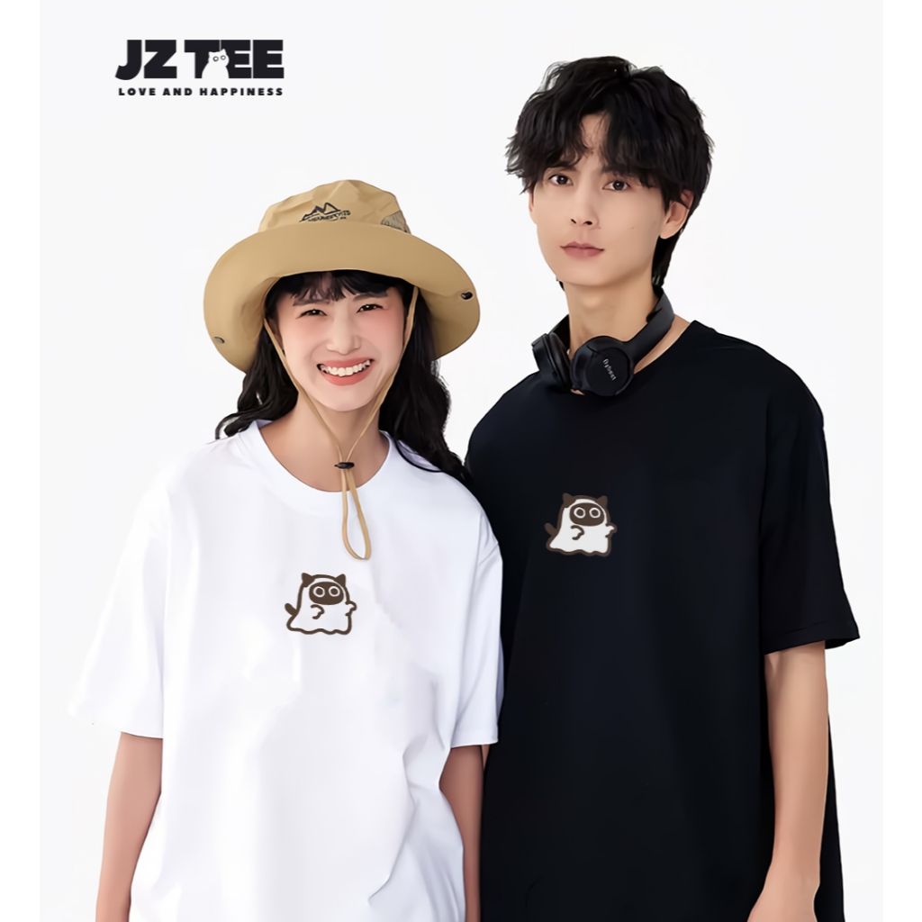 JZ TEE Ghostly Black Cat Graphic Tee, , large