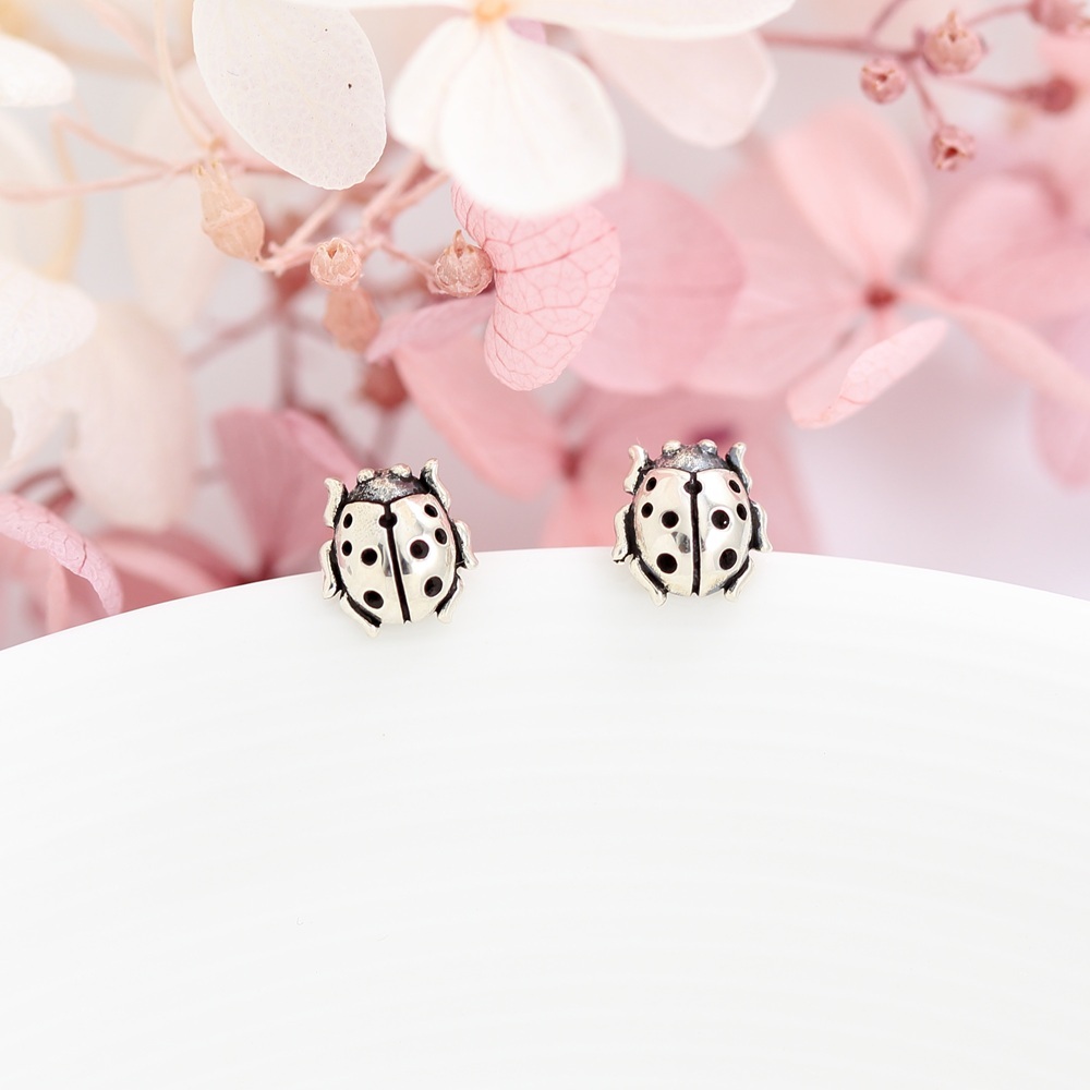【Angel & Me】Cute Lady bug s925 sterling silver earrings Birthday gift, , large