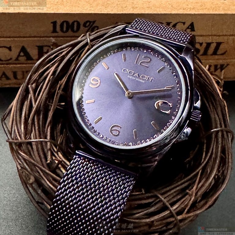 [星晴錶業]COACH手錶,36mm,CH00179紫色錶面紫色錶殼紫色米蘭錶帶款, , large