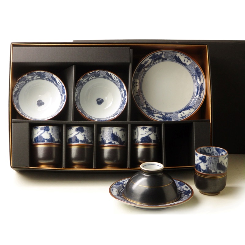 [豐名日本餐具] 15件式餐具組 翔瑞歲寒三友 有田燒 / C00GP0-75, , large