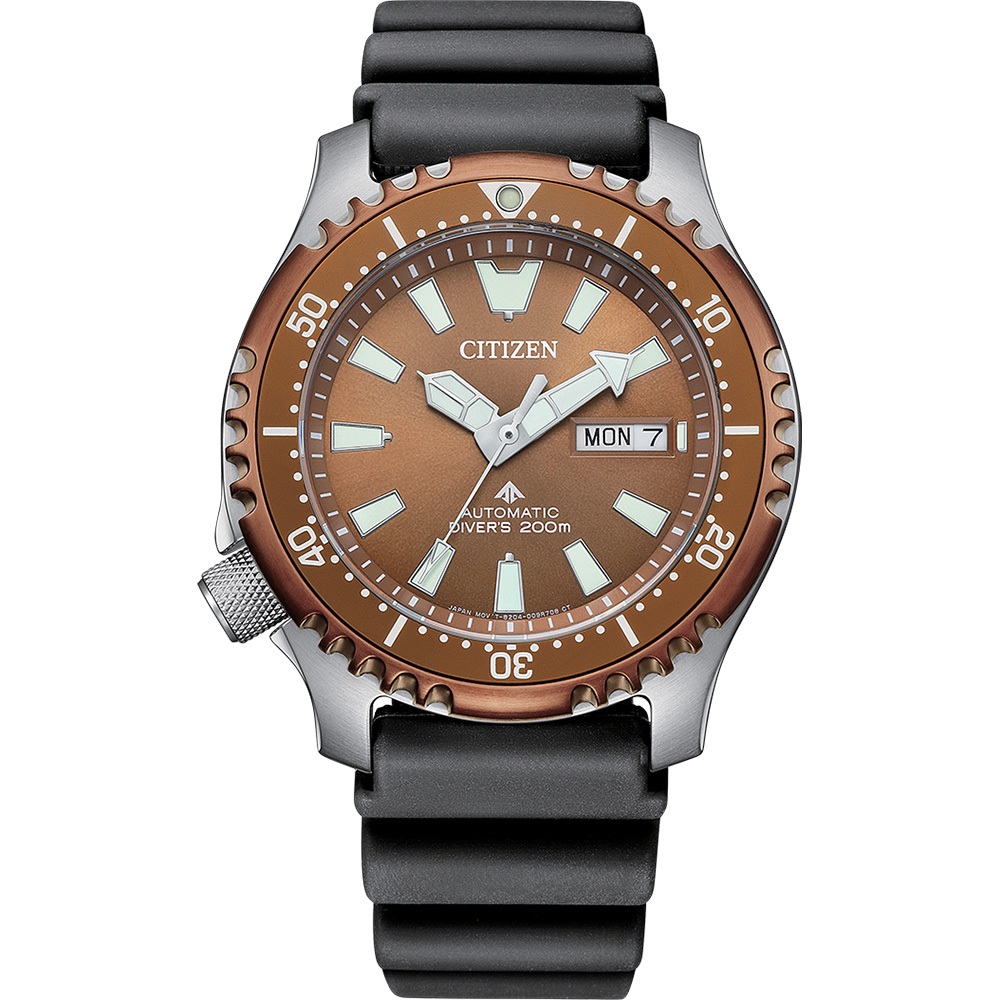 CITIZEN 星辰 PROMASTER 鋼鐵河豚復刻機械錶 附贈橡膠錶帶 NY0164-65X, , large