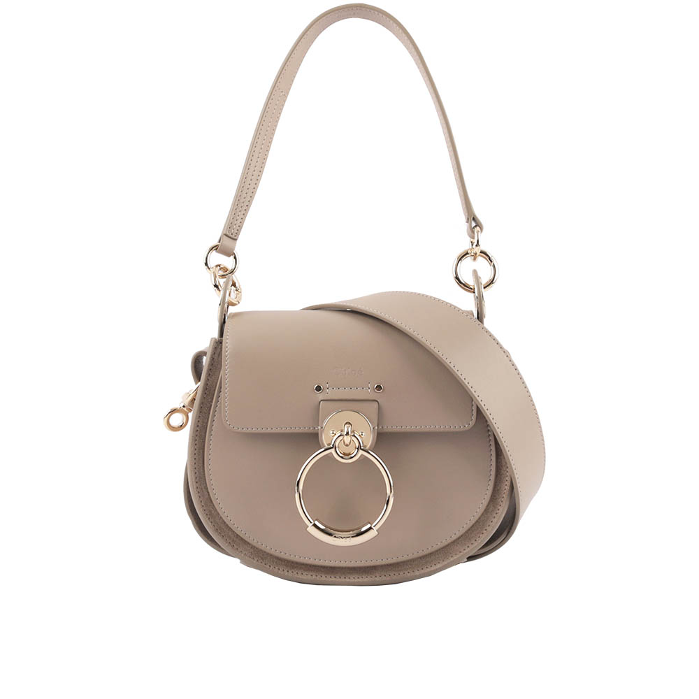 CHLOE' Tess Small Bag 小牛皮拼麂皮肩背/斜背二用包/灰色, , large