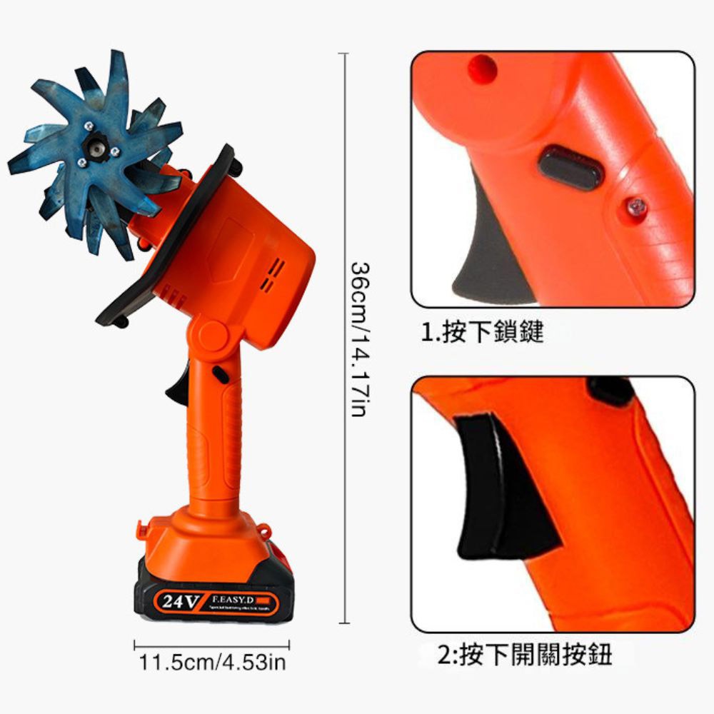 新款多功能鋰電微耕機5節一電一充, , large