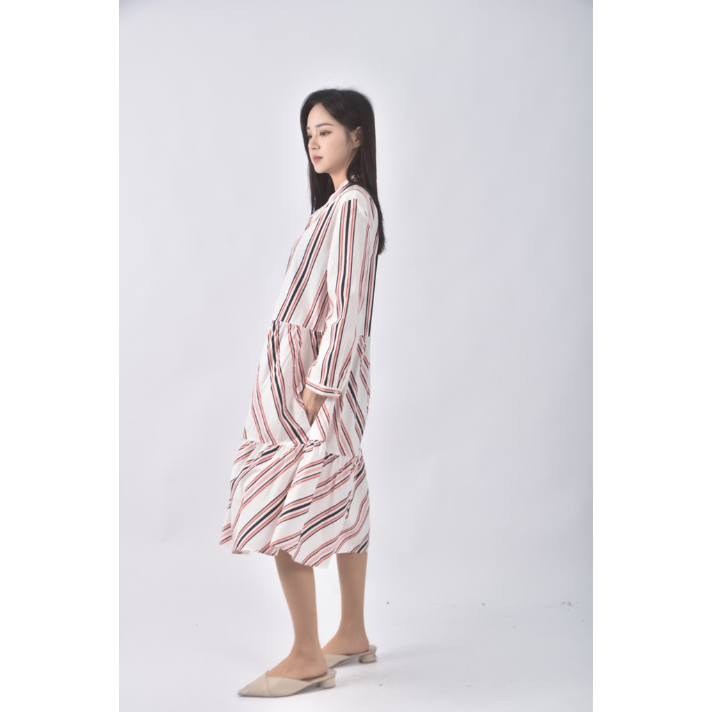 (M) cos質感棉質純棉白色洋裝二手衣, , large