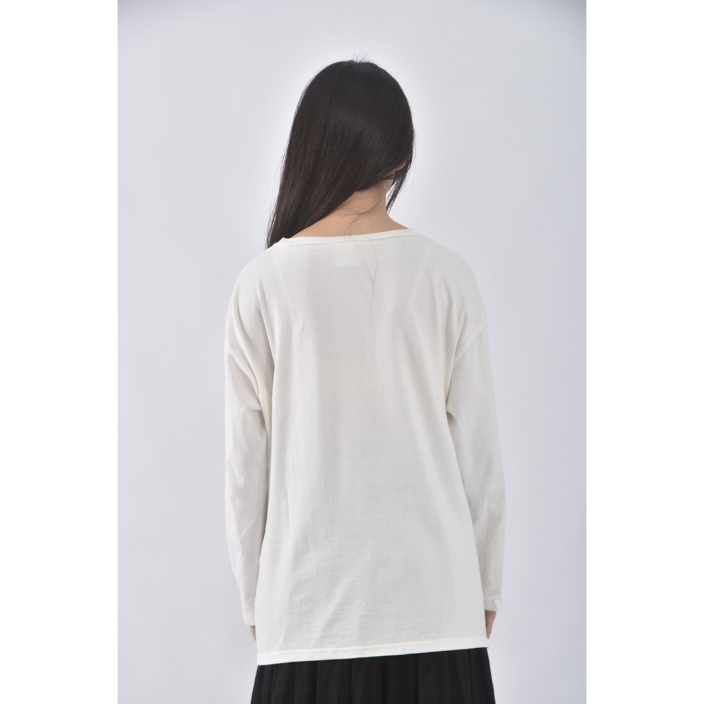 (M) scolar棉質純棉白色長袖上衣二手衣, , large