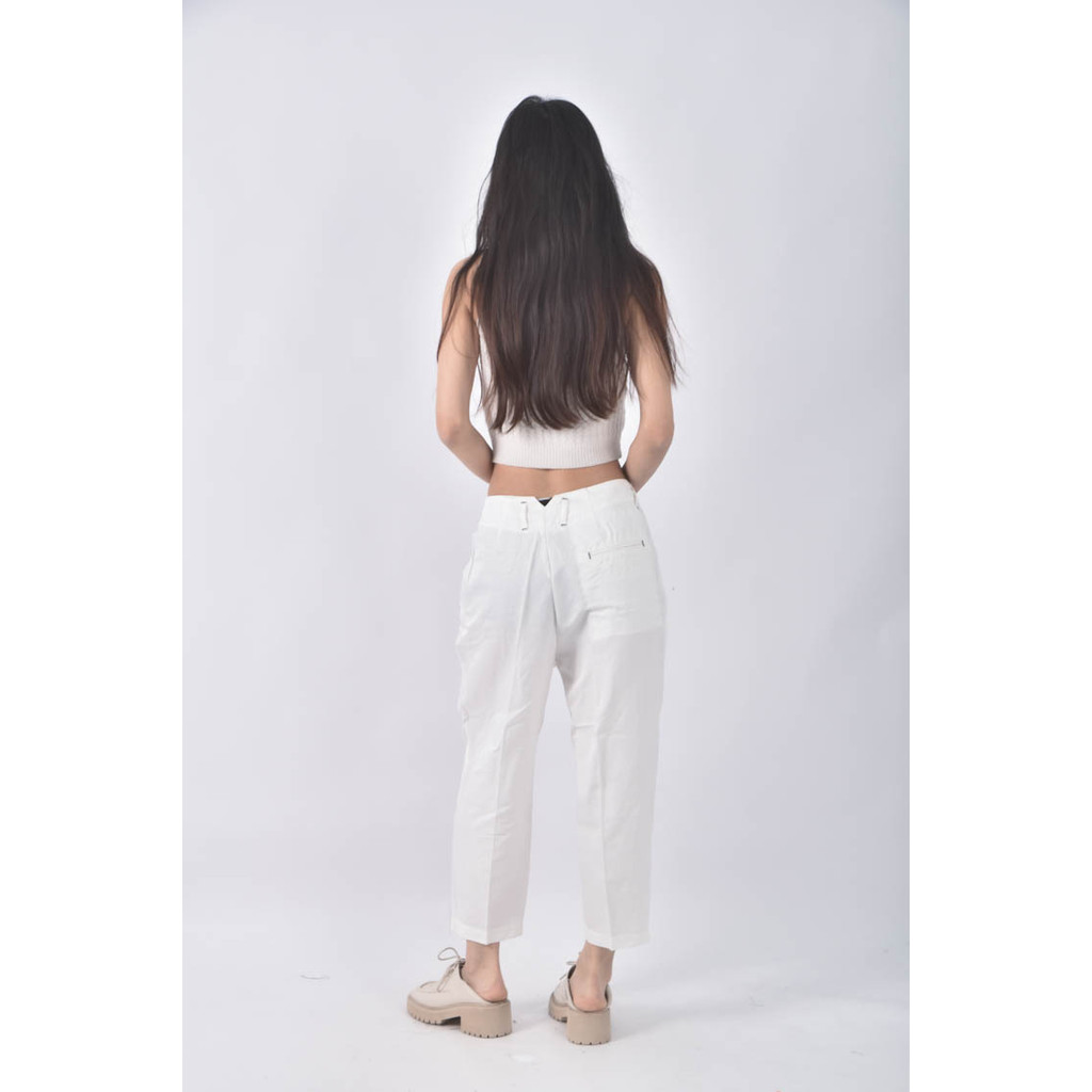 (XL) 高腰寬鬆白色長褲二手衣, , large