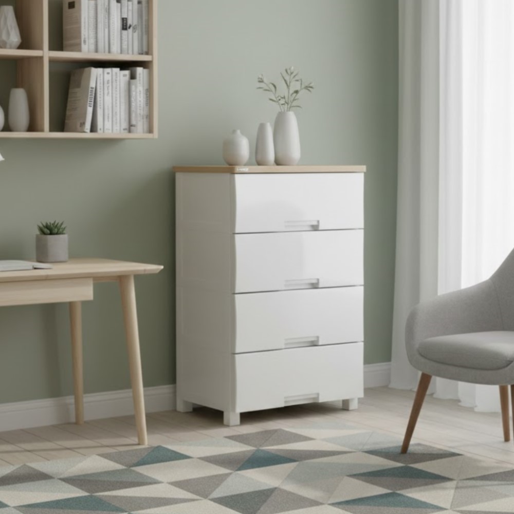 【AOTTO】58面寬木質頂板四層抽屜收納櫃(AC-2204), , large