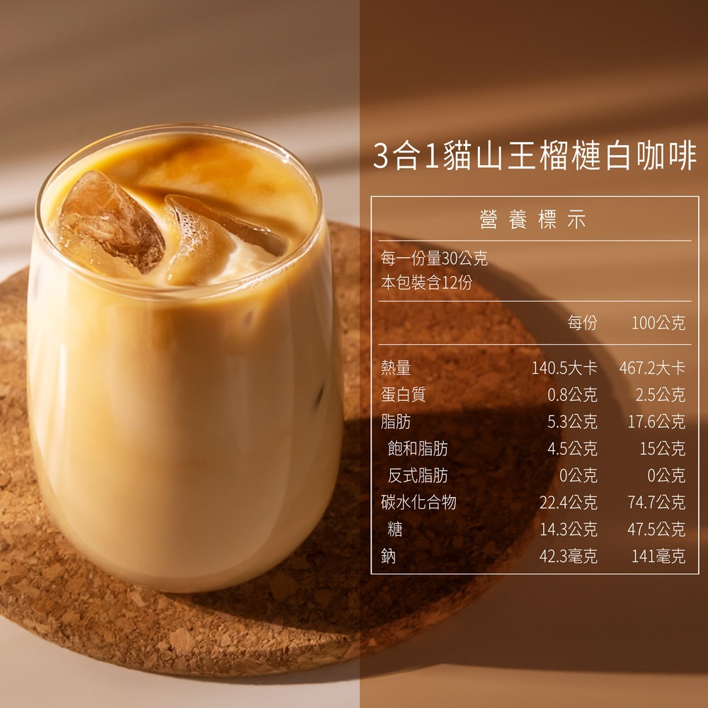 【榴槤大哥 D.MasKing】貓山王榴槤白咖啡 (一盒12入) x2, , large