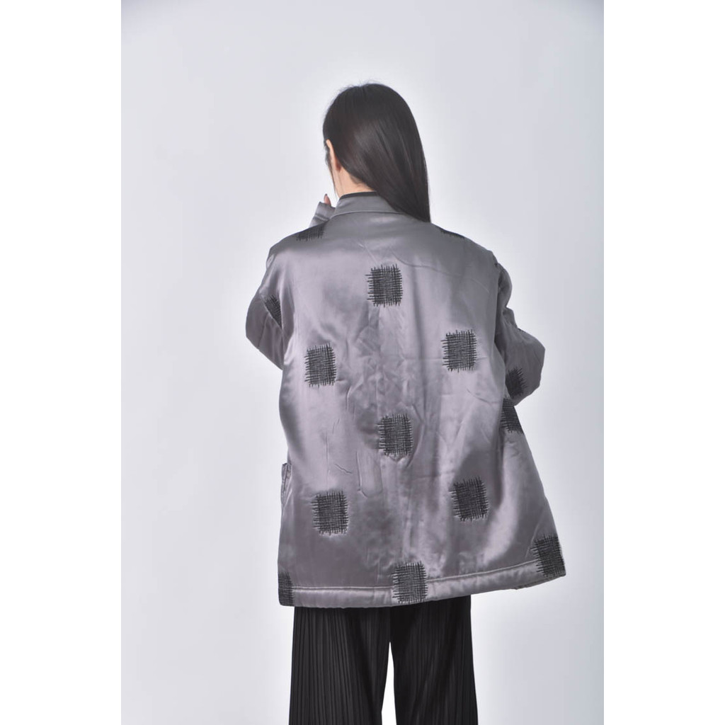 (L) greenleaf fashion center中式灰色外套二手衣, , large