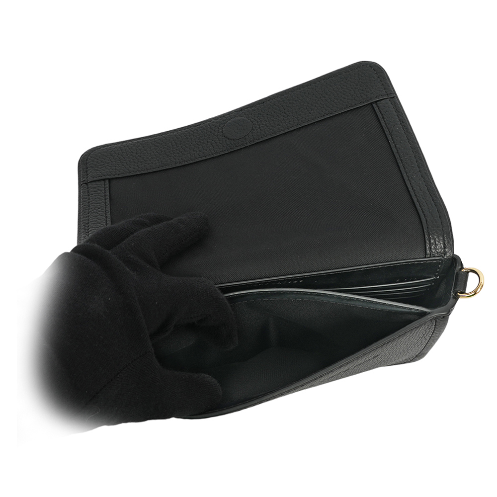 MARC  JACOBS 粒面皮革迷你斜背包WOC/手拿包/黑色, , large