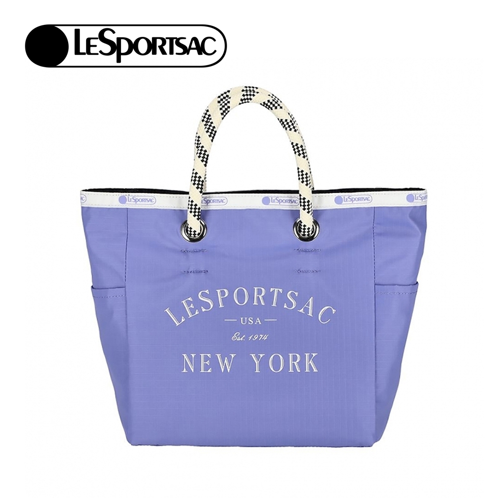 |快速出貨|Lesportsac Medium 2 Way Tote 中型雙面托特包/ 藍紫色簡約風, , large