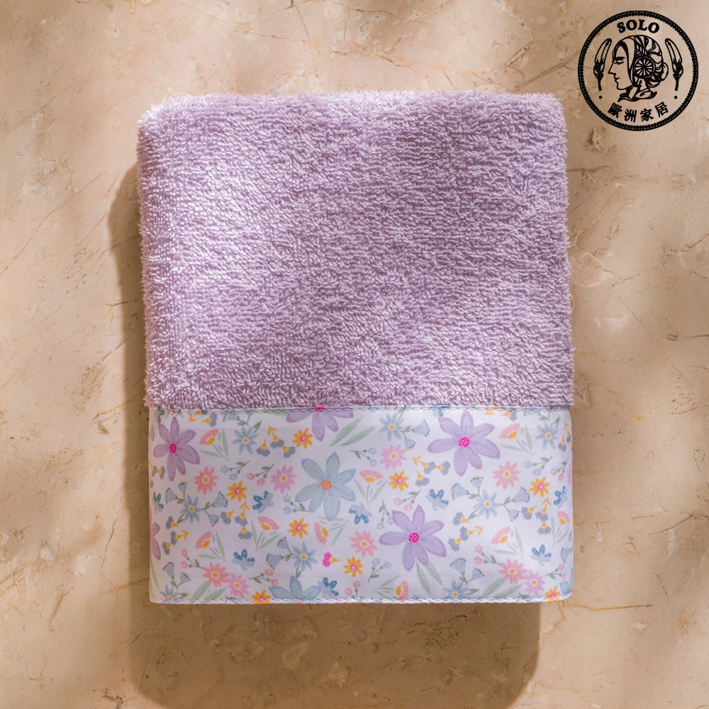【SOLO歐洲家居】LCW Home 土耳其製 50x80cm 柔紫花語印花純棉毛巾 100%純棉 超吸水, , large