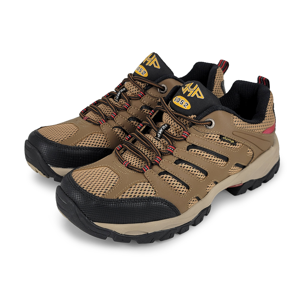 JUMP將門 透氣網布登山男鞋 男運動鞋 越野鞋 MIT台灣製 輕量 柔軟 耐穿 Q彈 釋壓 抗菌 防臭 耐磨 防滑 棕, , large