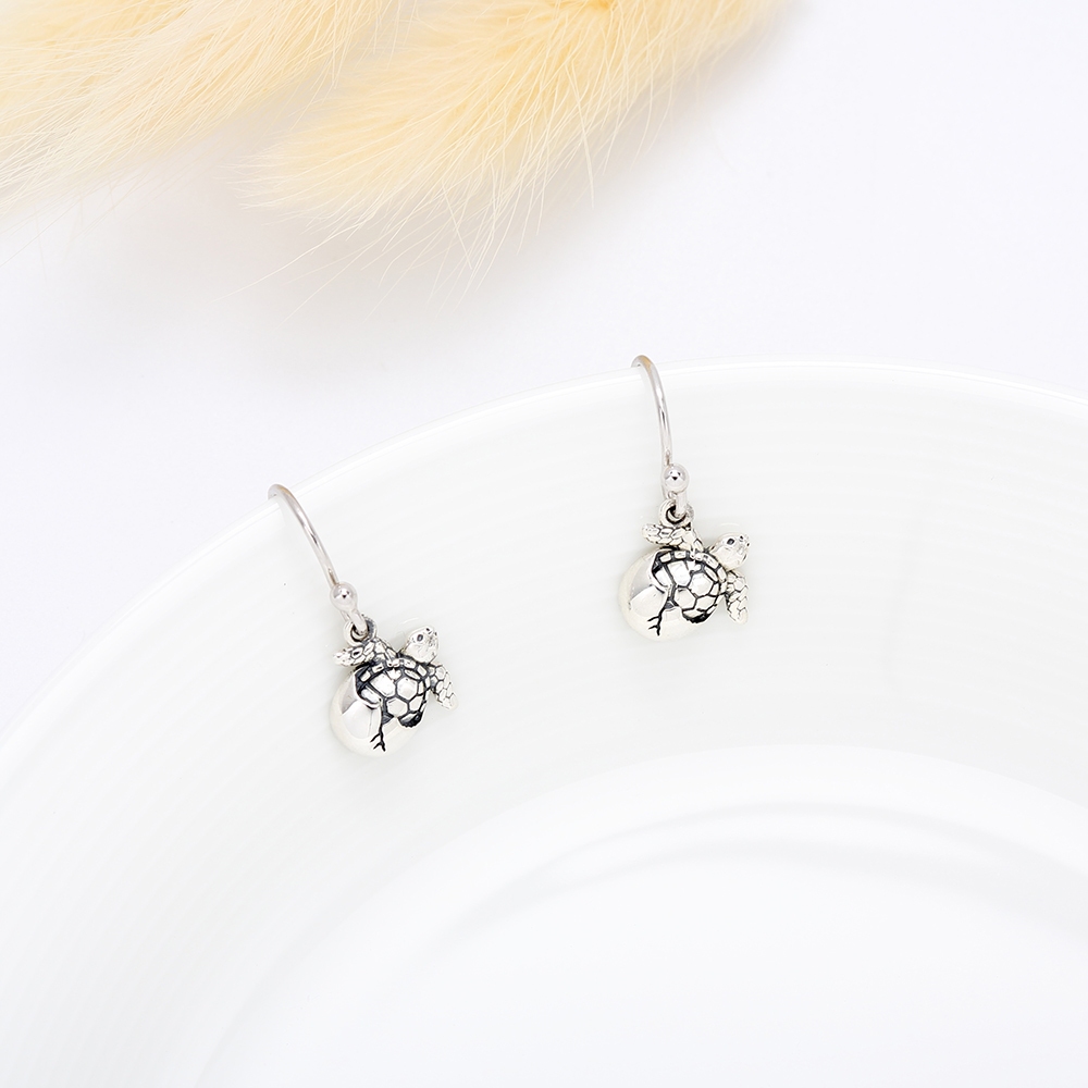 【Angel & Me】Baby Sea Turtle birth s925 sterling silver earrings birthday gift, , large