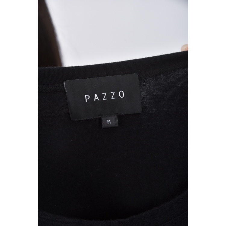 (M) pazzo格紋無袖黑色短袖上衣二手衣, , large