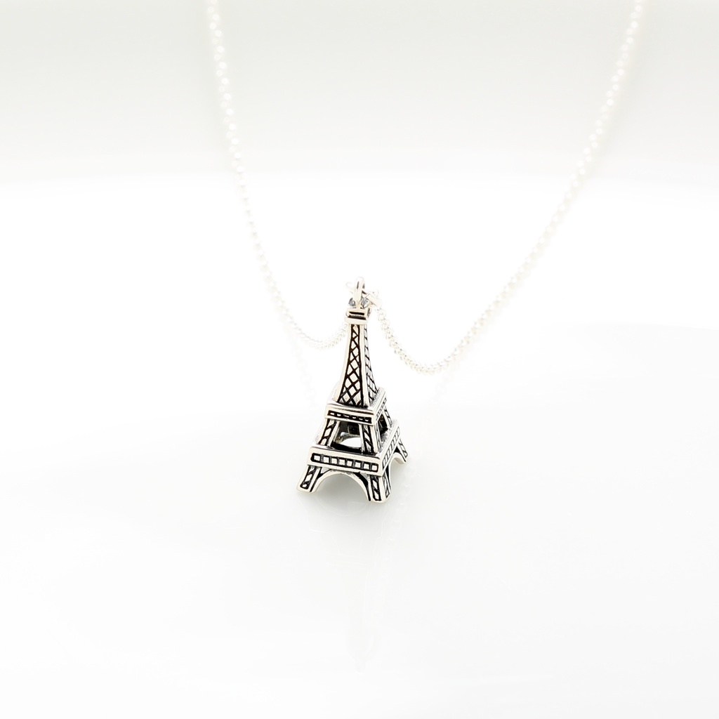 【Angel & Me】法國 巴黎 鐵塔 s925 純銀 項鍊 旅行 生日 情人節 禮物 快速到貨, , large