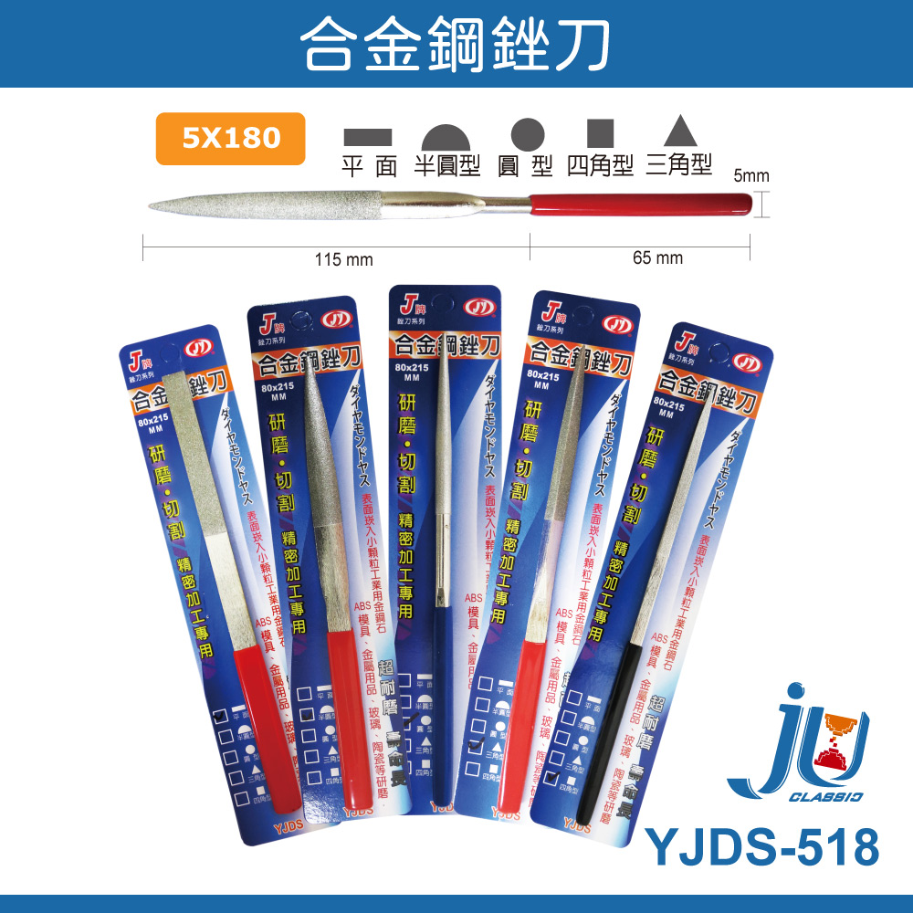 鉅玉經典｜合金鋼銼刀  5*180mm YJDS-51803, , large