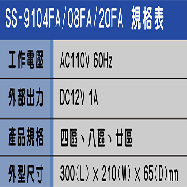 昌運監視器 SCS SS-9104FA 四區 全功能保全主機 內建喇叭 具看門狗功能 防剪斷線偵測功能, , large