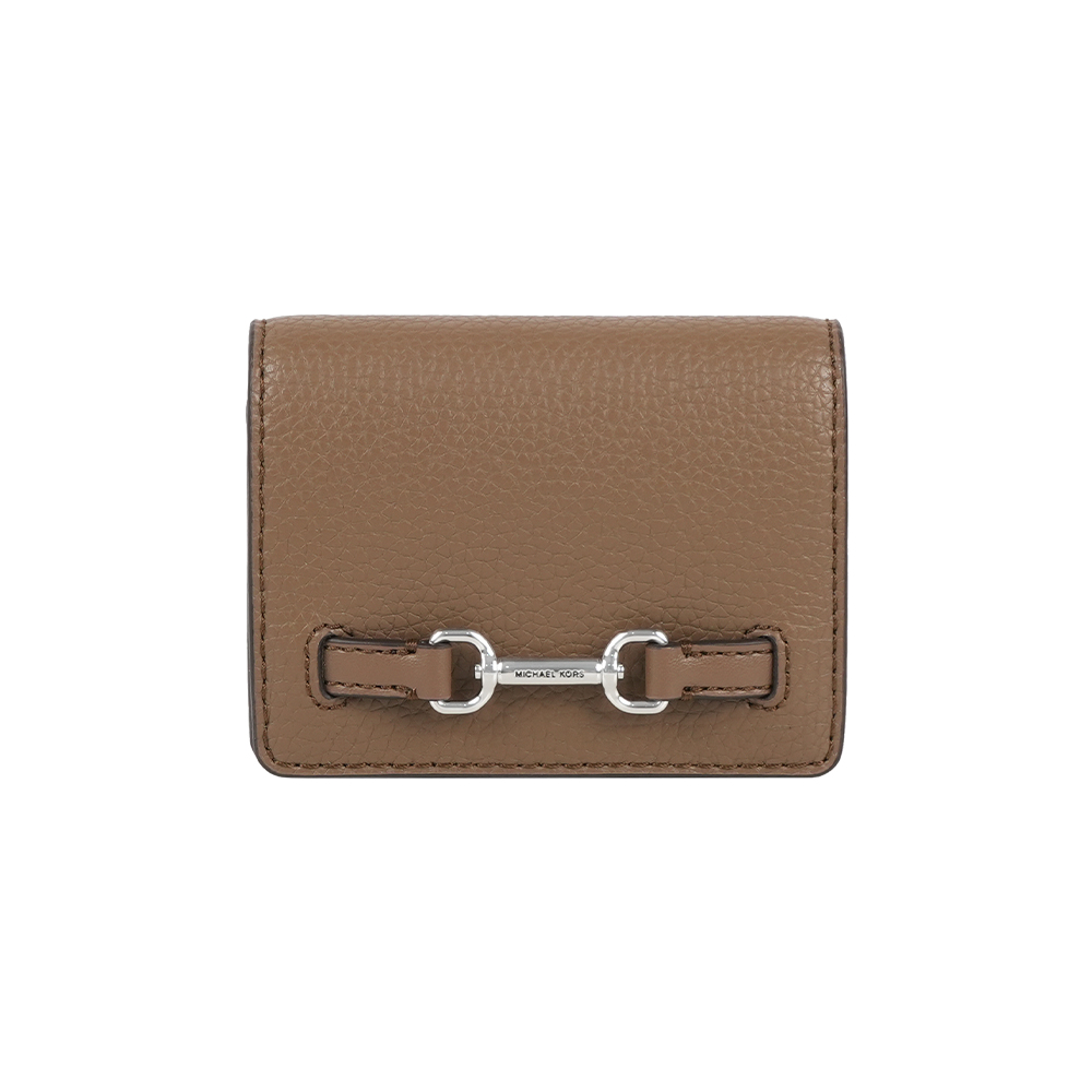 Michael Kors Carson 銀色馬銜荔枝皮革釦式零錢包/卡包(火龍果色), , large