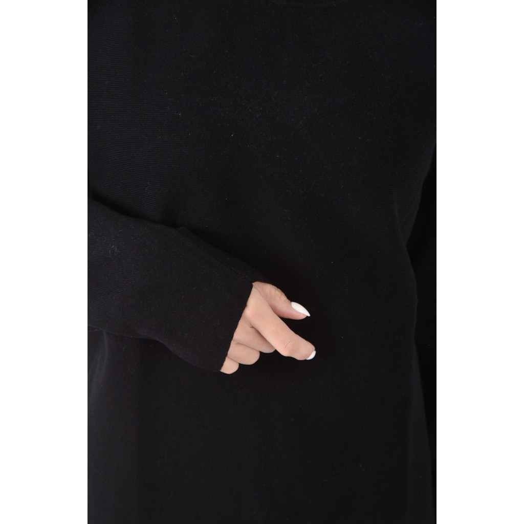(XL) glordano圓領黑色長袖上衣二手衣, , large