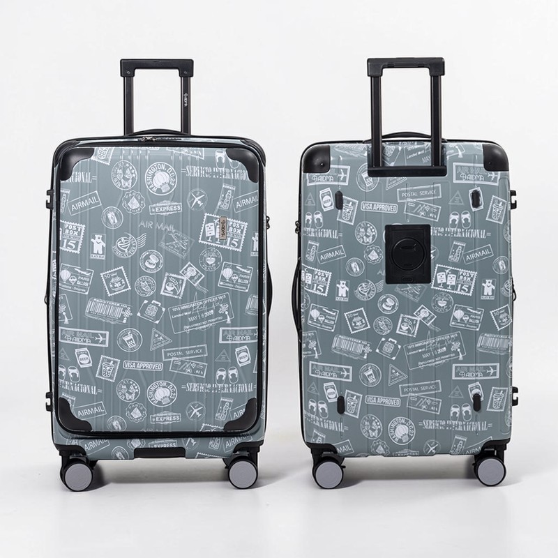 【Alldma鷗德馬】29吋第二代台灣味郵戳雙開箱AD35-鼠草綠郵(贈保護套CF7), 鼠草綠郵, large