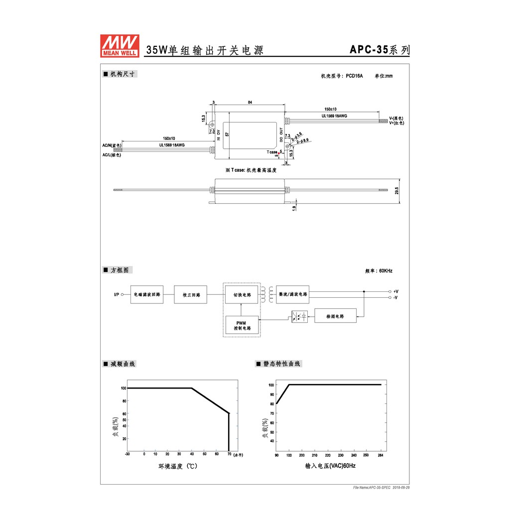 明緯 35W單組輸出LED光源電源(APC-35-700), , large