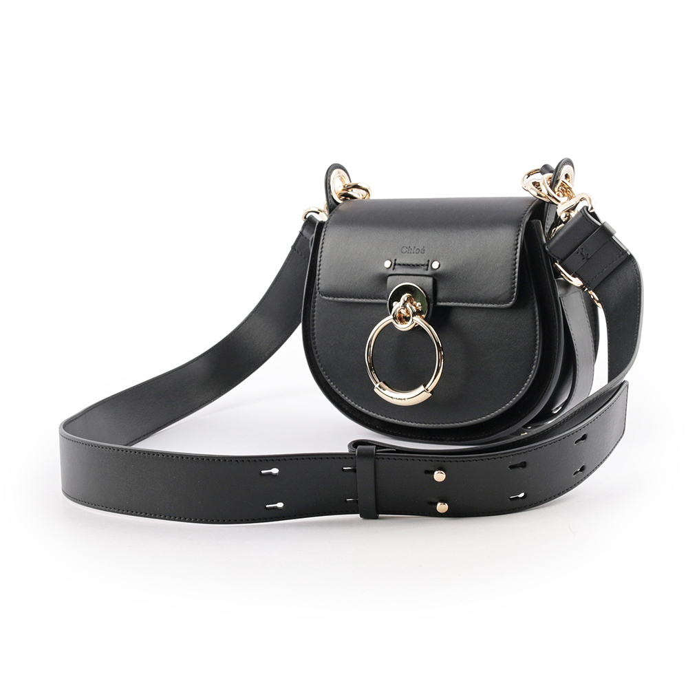 CHLOE' Tess Small Bag 小牛皮拼麂皮肩背/斜背二用包/黑色, , large