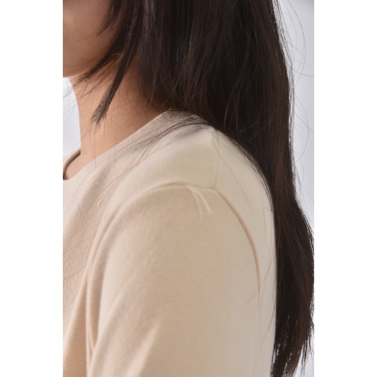 (L) able co韓牌質感圓領杏色長袖上衣二手衣, , large