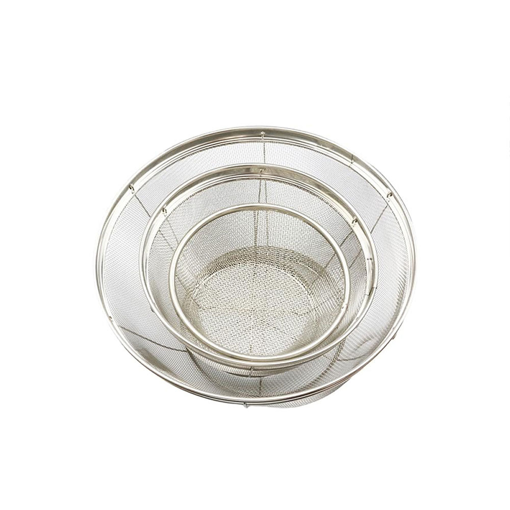 【YOSHIKAWA吉川】日本18-8不鏽鋼MIZ.KEAD料理濾水藍組1組3入(15/19/25cm) SJ3467 日本製, , large