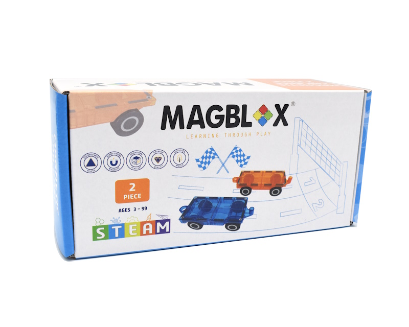 [好研所]MAGBLOX® 美學磁力片磁力車車 繽紛橘藍 (2pcs) (橘/藍), , large