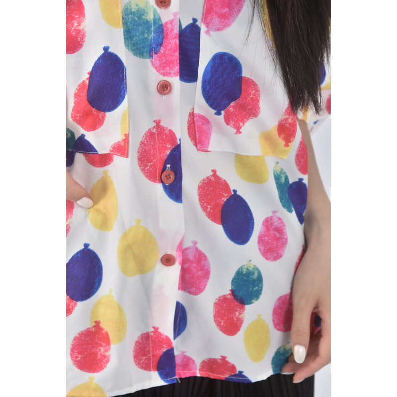 (S) fashion質感氣球粉色短袖上衣二手衣, , large